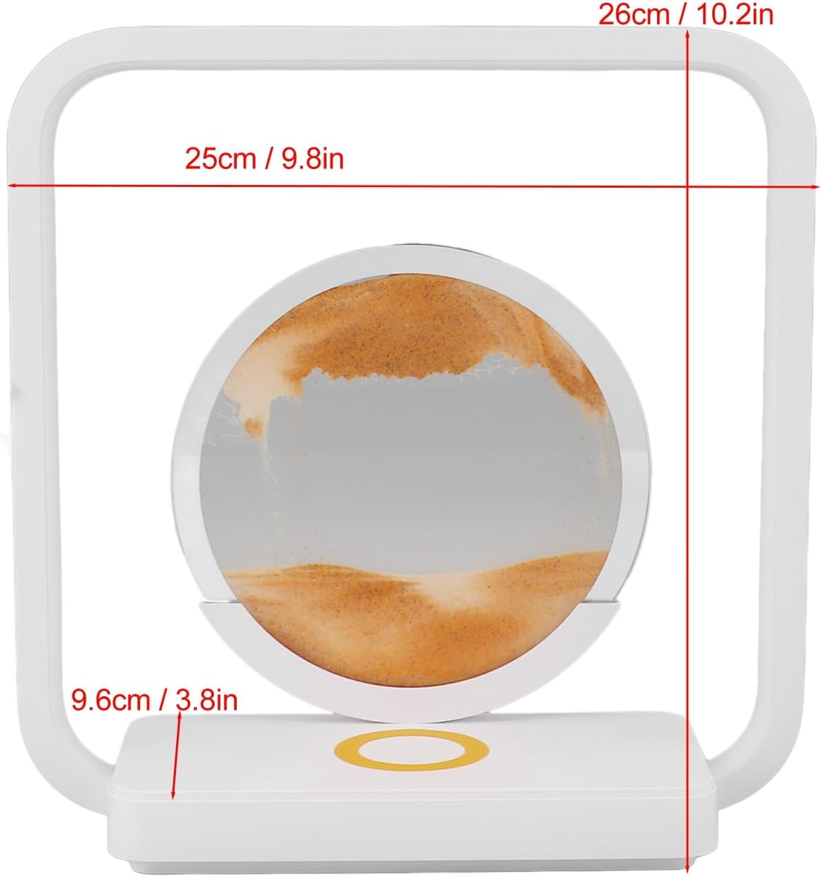 Lampe de Décoration Artistique en Sable Mobile, Peinture Couleur 3D, Lampe de Table de Nuit, Lampe de Bureau avec Chargeur de Téléphone sans Fil, Sablier Liquide Tactile
