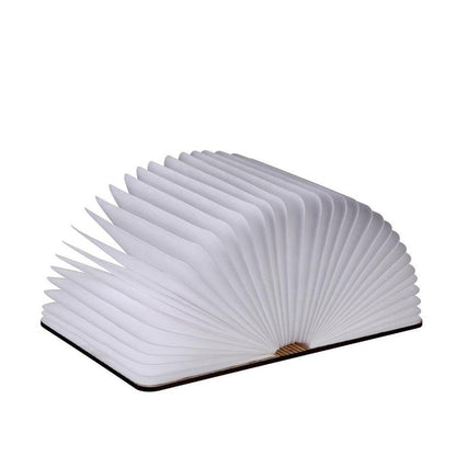 Lampe livre - bois marron clair / beige - 3 nuances de lumière blanche réglables (blanc brillant, blanc chaud et blanc jaune) - éclairage LED - grand - version premium avec papier Tyvek dupont - cadeau d'affaires - livre lumineux - lampe de lecture