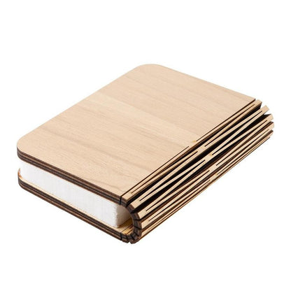 Lampe livre - bois marron clair / beige - 3 nuances de lumière blanche réglables (blanc brillant, blanc chaud et blanc jaune) - éclairage LED - grand - version premium avec papier Tyvek dupont - cadeau d'affaires - livre lumineux - lampe de lecture