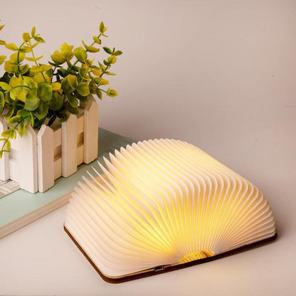 Lampe livre - bois marron clair / beige - 3 nuances de lumière blanche réglables (blanc brillant, blanc chaud et blanc jaune) - éclairage LED - grand - version premium avec papier Tyvek dupont - cadeau d'affaires - livre lumineux - lampe de lecture